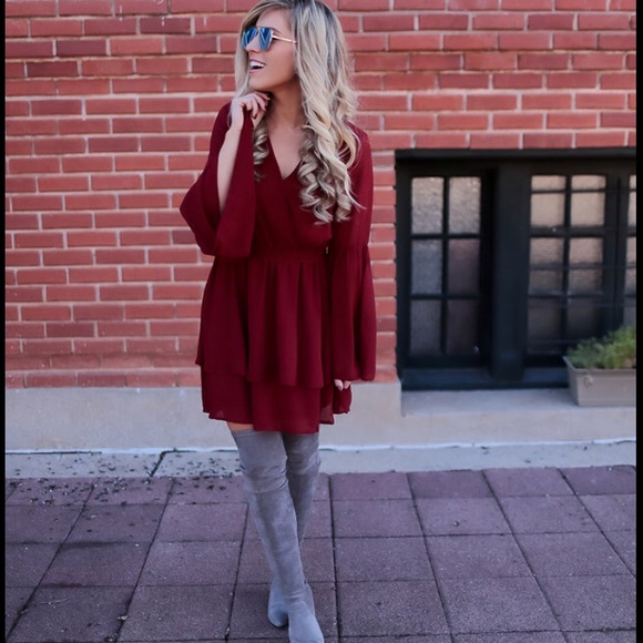 Last 1!! SMALL flirty fun wine colored party dress - Picture 4 of 8